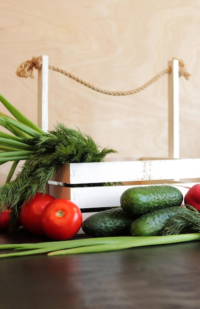 Fresh ingredients on kitchen counter
